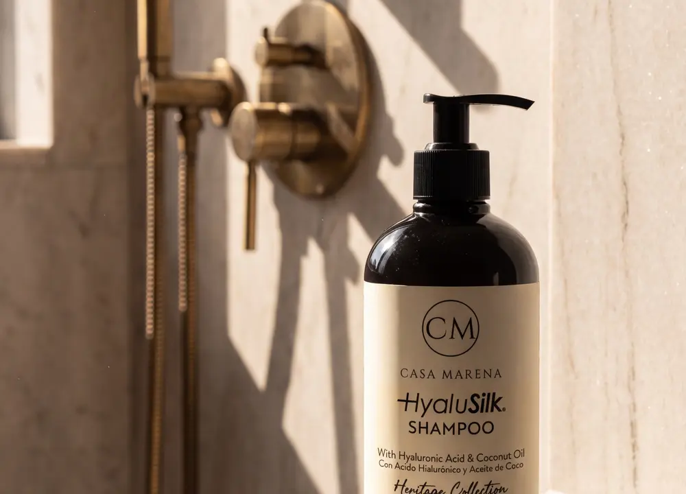 Casa Marena custom shampoo in the shower
